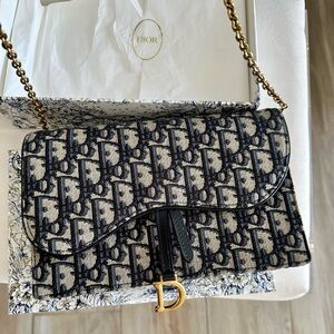 Dior Saddle Pouch with Chain